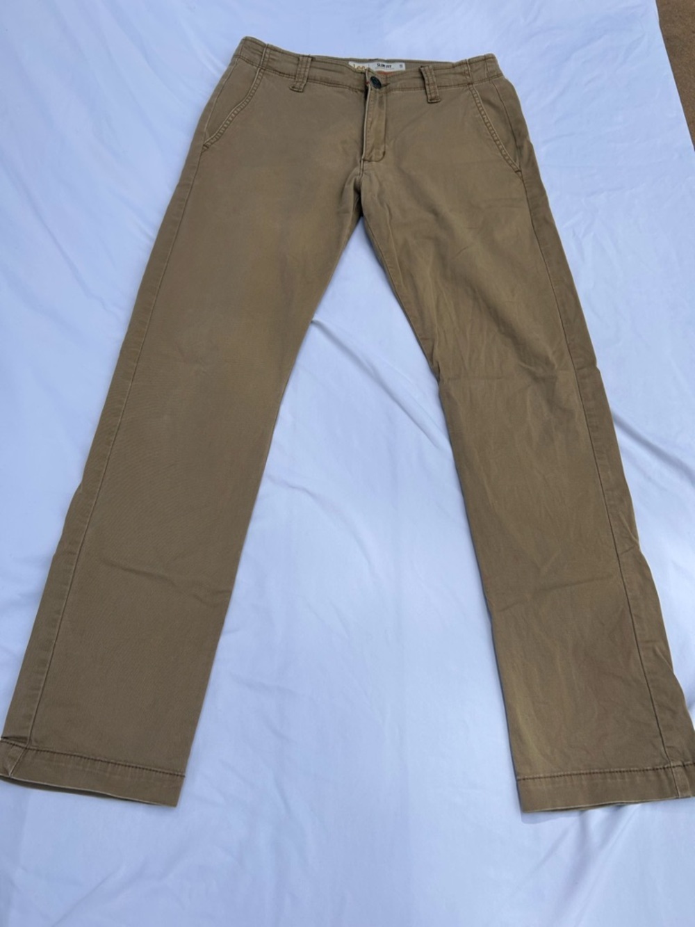 Lee Men's Chino Pants slim fit tapered leg in Light Brown size 29x30